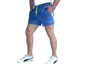 Мъжки спортни шорти REDICS, сини с електриково зелено