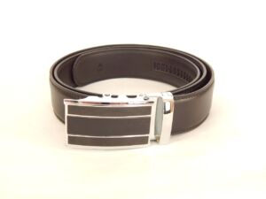 Мъжки спортен колан, черен, естествена кожа