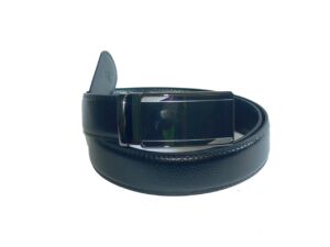 Мъжки спортен колан, черен, естествена кожа