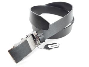 Мъжки спортен колан, черен, естествена кожа