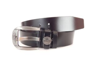 Мъжки спортен колан, черен, естествена кожа