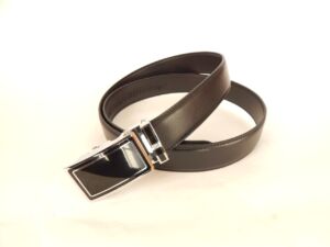 Мъжки спортен колан, черен, естествена кожа