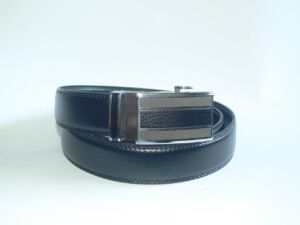 Мъжки спортен колан, черен, естествена кожа