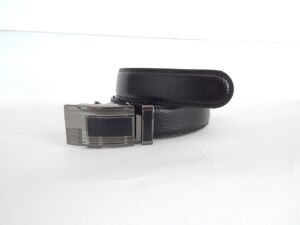 Мъжки спортен колан, черен, естествена кожа